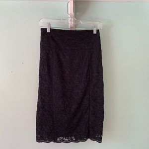 EXPRESS High Waisted Black Lace Pencil Skirt